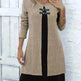 Contrast Color Buckled Round Neck Fashion Winter Sweater Dress - EX-STOCK CANADA