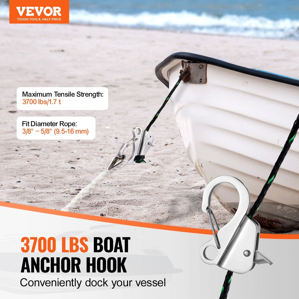 Boat Anchor Hook, 304 Stainless Steel Slide Anchor, Knotless Anchor System With Quick Release, Boat Anchor Hook Clips For EX-STOCK