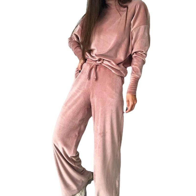 Silver Fox Velvet Turtleneck Long Sleeve Top Drawstring Trousers Suit EX-STOCK Canada 