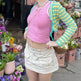 Simple Tooling Style Pocket Army Green Woven Hot Girl A- Line Mini Hip Cargo Skirt Summer - EX-STOCK CANADA