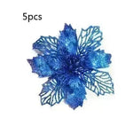 Glitter Artifical Christmas Flowers Christmas Tree Decorations For Home Fake Flowers Xmas Ornaments New Year Decor - EX-STOCK CANADA