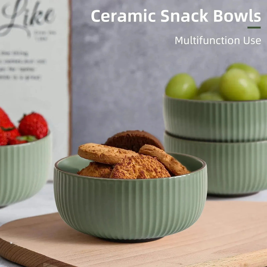 Ceramic Bowls For Kitchen, 46oz Bowl Set Of 4 For Cereal, Salad, Pasta, Soup, Dessert, Serving Dishwasher, Microwave And Oven Safe - EX-STOCK CANADA