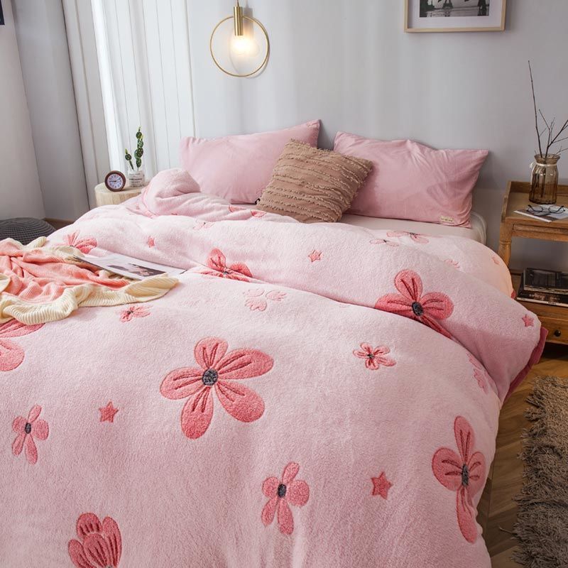 Plush Thick Snowflake Duvet Cover Single Piece Flannel EX-STOCK Canada 