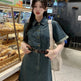 Women's Fashion Casual short sleeve Mini Denim Dress - EX-STOCK CANADA