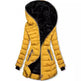Hooded Warm Fleece Padded Jacket Mid-length Jacket Black Padded Jacket EX-STOCK
