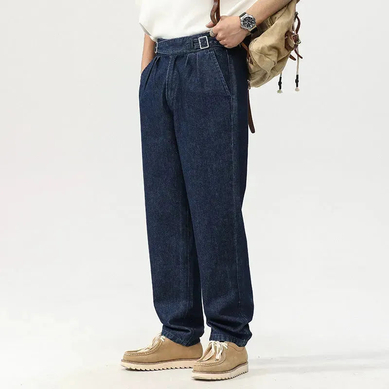 Blue Denim Straight High Waist Jeans pant For Men