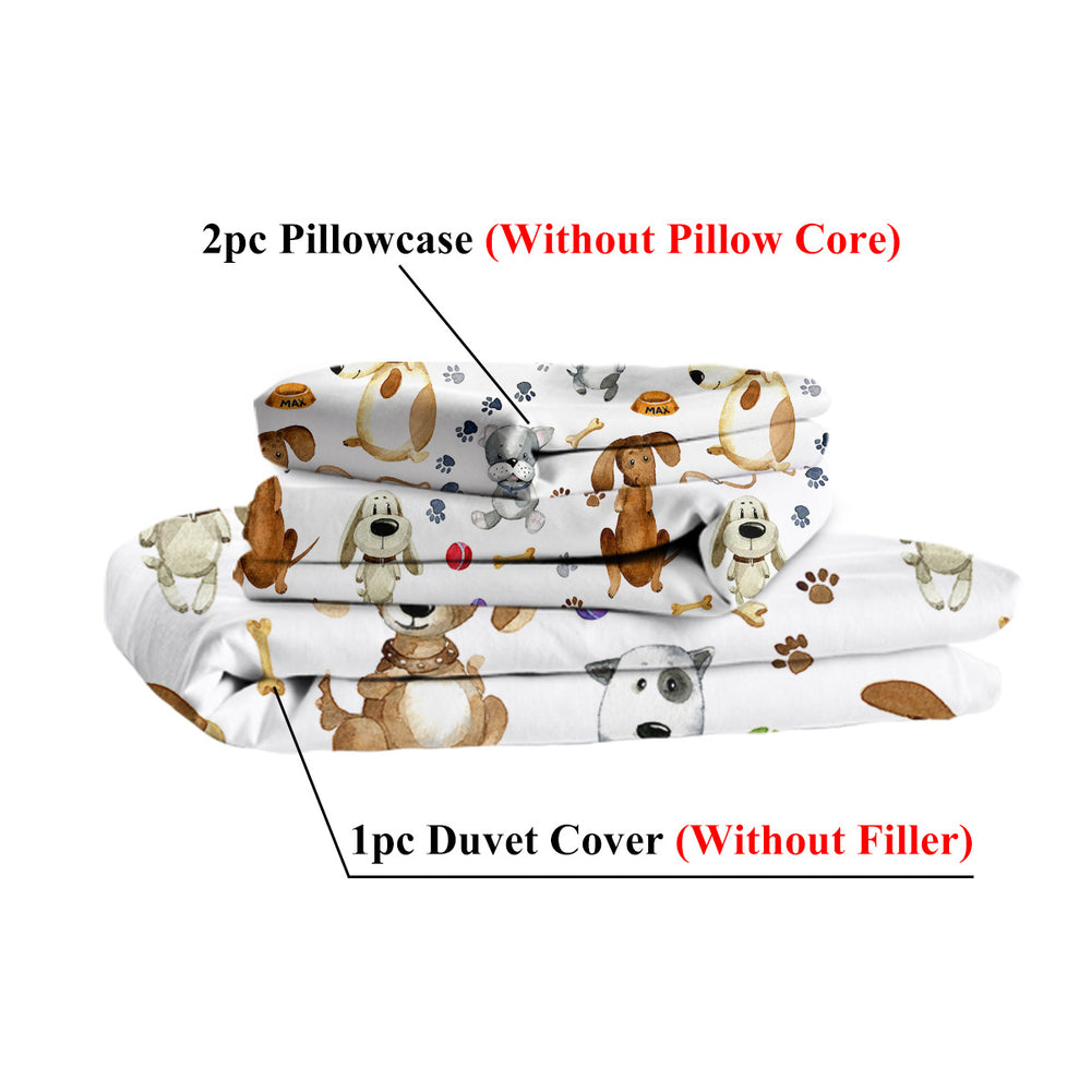 Kids' Duvet Cover Sets Animals Pastel Duvet Covers Cartoon Dogs Paws Pattern Bed Sets 3 Pieces 1 Duvet Cover And 2 Pillow Cases Cute Puppy Dogs Bedding For Kids EX-STOCK Canada 