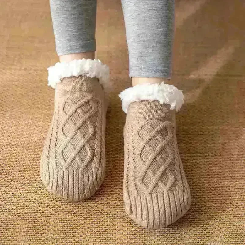 Winter Knitted Plush Floor Socks Home Warm Non-slip Carpet Socks Women - EX-STOCK CANADA