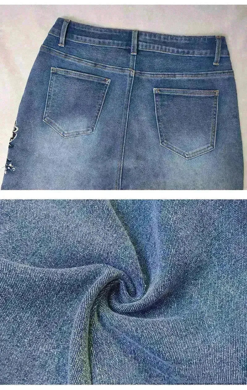 Women's Embroidered Bootcut Slim Fit Jeans - EX-STOCK CANADA