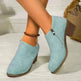 Chunky Heel Round Toe Ankle Boots With Side Zipper Design Fashion Fall Winter Short Boots For Women Shoes - EX-STOCK CANADA
