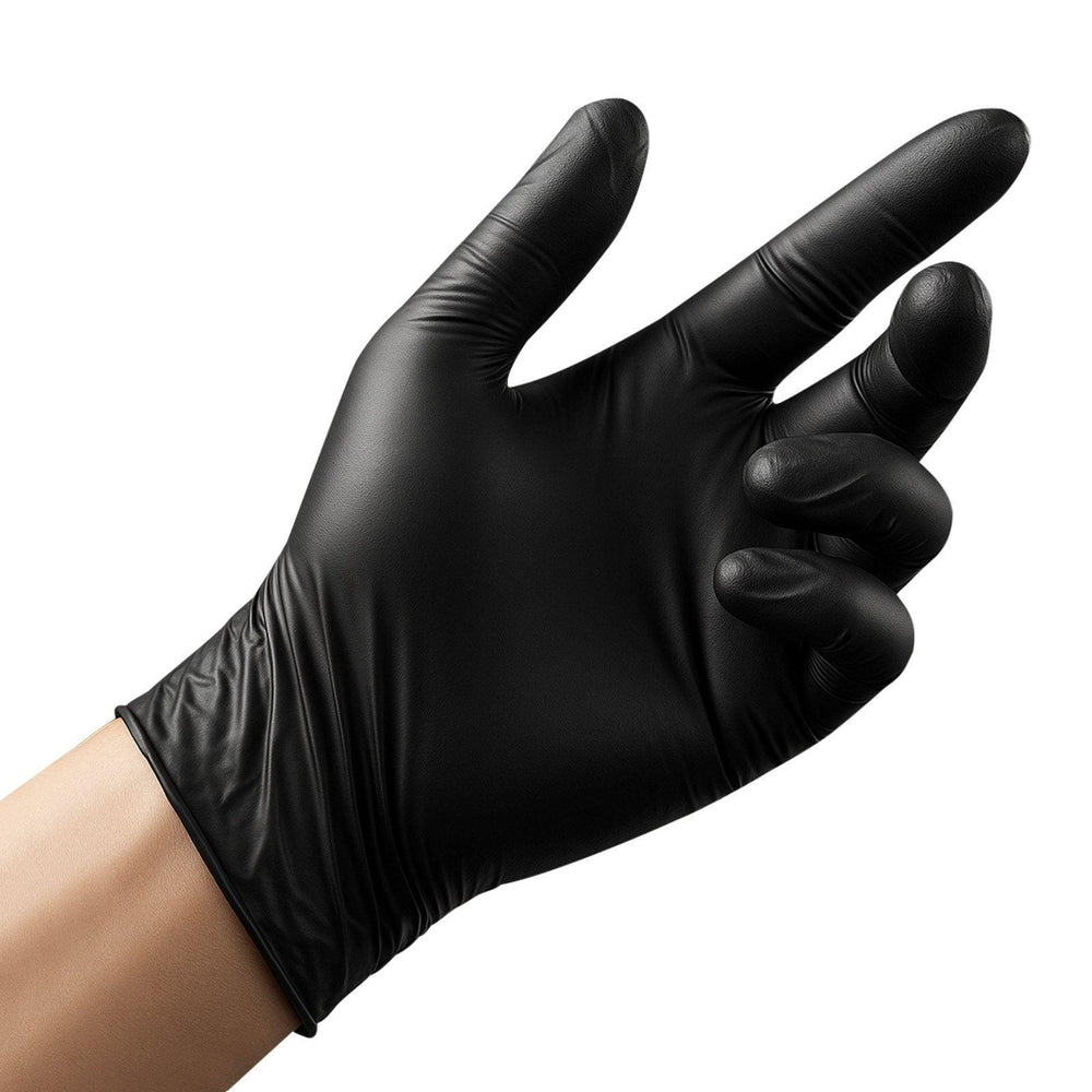 Guantes desechables de nitrilo negro 4,5 mil sin látex ni polvo 100 unidades talla L 
