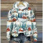 Print Christmas Holiday Casual Hoodie Sweater Pullover - EX-STOCK CANADA