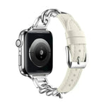 Women Leather and Stainless Steel Watch Strap for Apple  iwatch - EX-STOCK CANADA