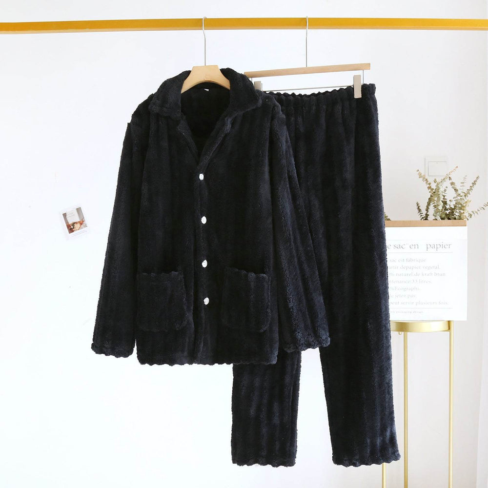 Simple Coral Fleece Couple Pajamas For Women Autumn And Winter - EX-STOCK Canada