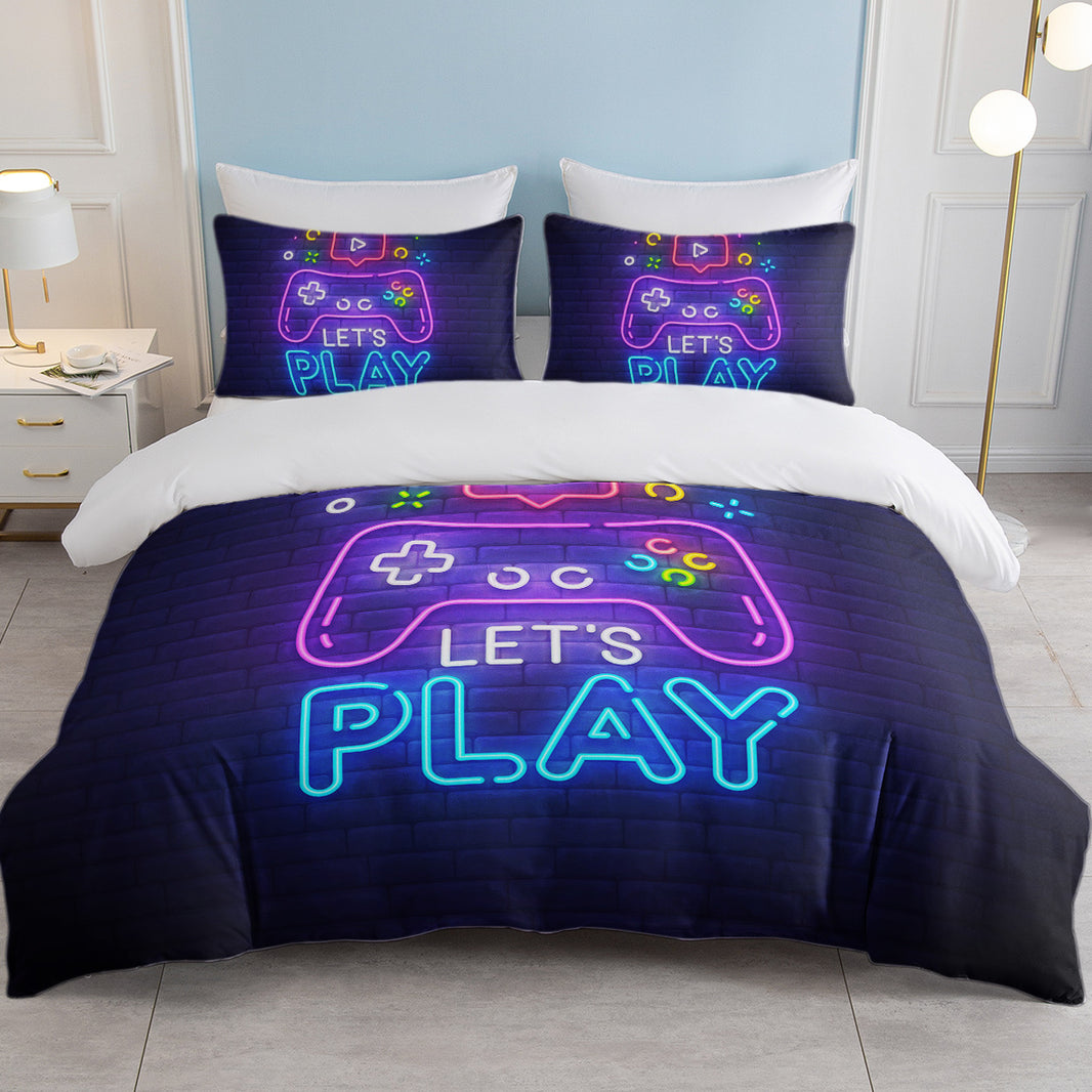 Gaming Duvet Cover Set Twin Full Queen King Size Video Game Controller Bedding Set, Boys Video Games Comforter Cover With 2 Pillow Shams, Bed Set For Boys Girls Bedroom Decor EX-STOCK Canada 