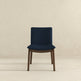 Laura Blue Linen Solid Wood Dining Chair  Set Of 2 Mid-Century Modern Style EX-STOCK