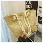 Large Capacity Straw Beach Shoulder Bag Shopping Bag - EX-STOCK CANADA