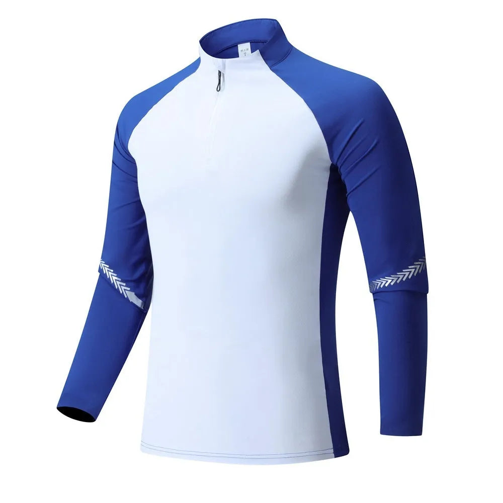 Mock Neck Half Zip  Workout top for Men Long Sleeve exercise top - EX-STOCK CANADA