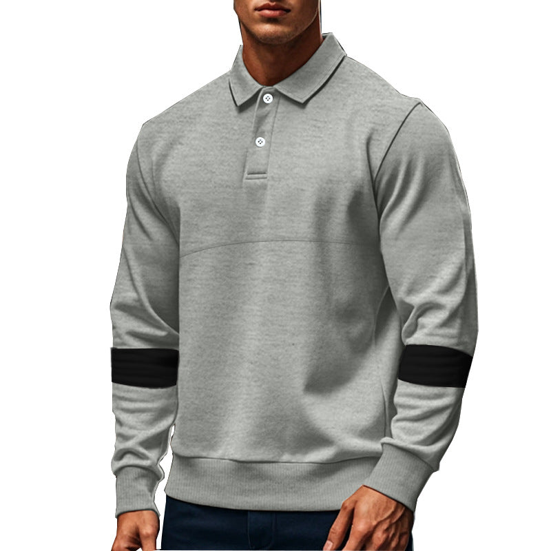 Fashion Long-sleeved Lapel Polo Shirt With Button Men's Loose Casual Sports Top Fall Spring Clothing EX-STOCK Canada 