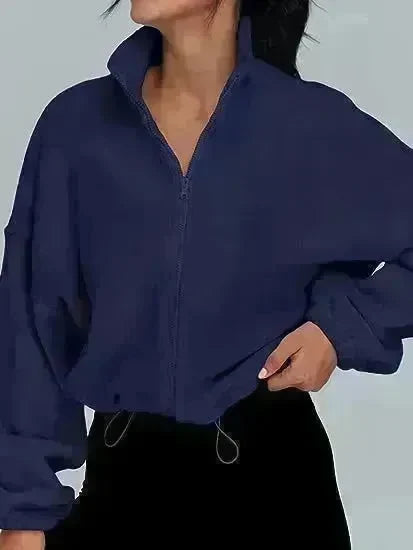 Women's Polar Fleece Sports Velvet Stand Collar Zipper Jacket - EX-STOCK CANADA