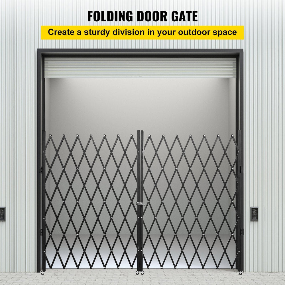 Double Folding Security Gate, 5.1 H X 10.2 W Folding Door Gate, Steel Accordion Security Gate, Flexible Expanding Security Gate, 360 Rolling Barricade Gate, Scissor Gate Or Door With Keys EX-STOCK