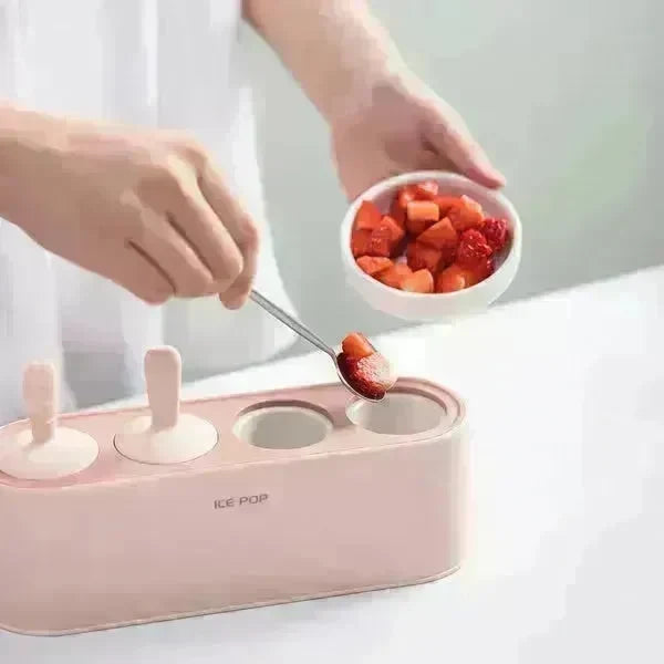 4 Cavities Reusable Silicone Popsicle Mold Maker DIY ice cream mold - EX-STOCK CANADA