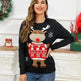 Funny Deer Christmas Sweater Round Neck Pullover Women - EX-STOCK CANADA