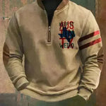 Casual 3D Digital Printing Stand Collar Men's Street Quarter Zip Sweatshirt top - EX-STOCK CANADA