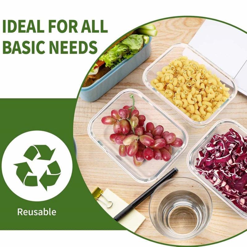 Glass Food Storage Containers With Lids - 5 Airtight Food Storage Containers 