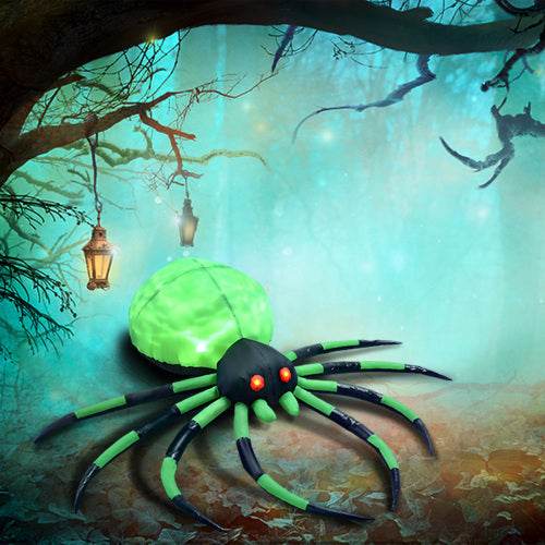 HOMCOM 6 Halloween Inflatable Outdoor Decoration Spider, Blow Up LED Yard Decor For Garden, Lawn, Party, Holiday, Waterproof EX-STOCK