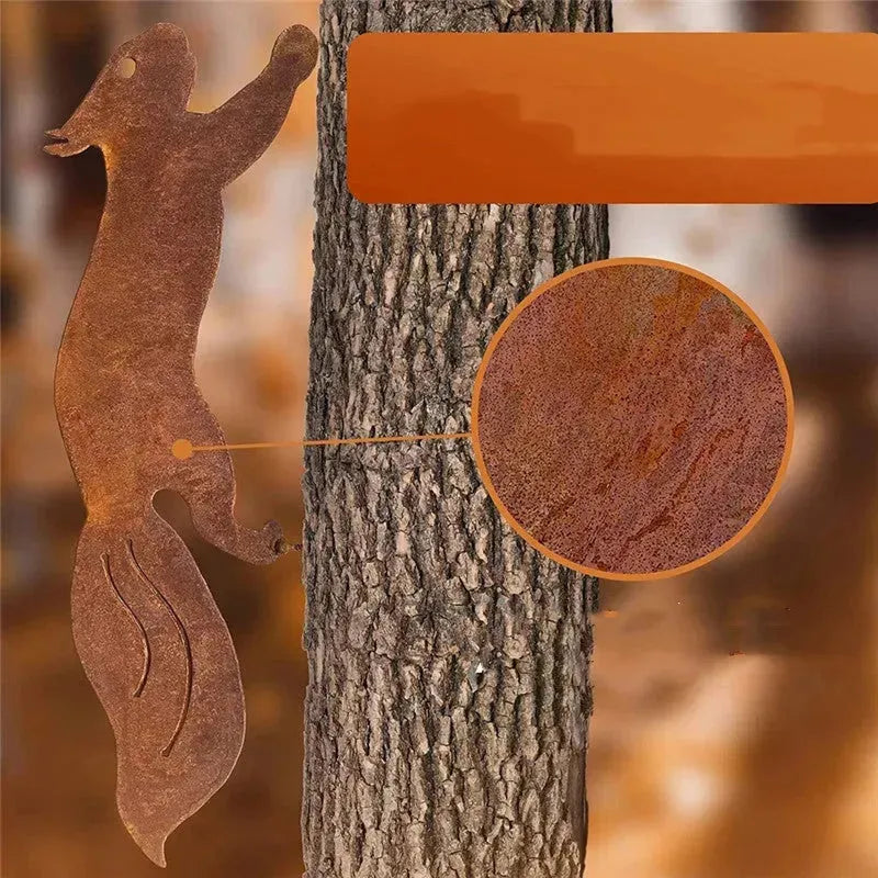 Household Rusty Squirrel Silhouette Screw Insert wood craft