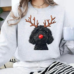 Women's Creative Round-neck Christmas Reindeer Dog Sweatshirt EX-STOCK Canada 