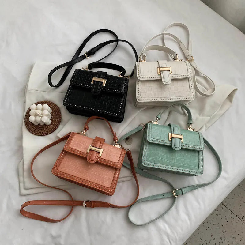 Women Fashion Rivet Leather crossbody Bag for Women Flap Handbag - EX-STOCK CANADA