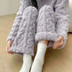 Autumn And Winter New Twist Zipper Couple Fleece-lined Thick Coral Fleece Pajamas Homewear Loungewear Sleepwear For Sleeping - EX-STOCK CANADA