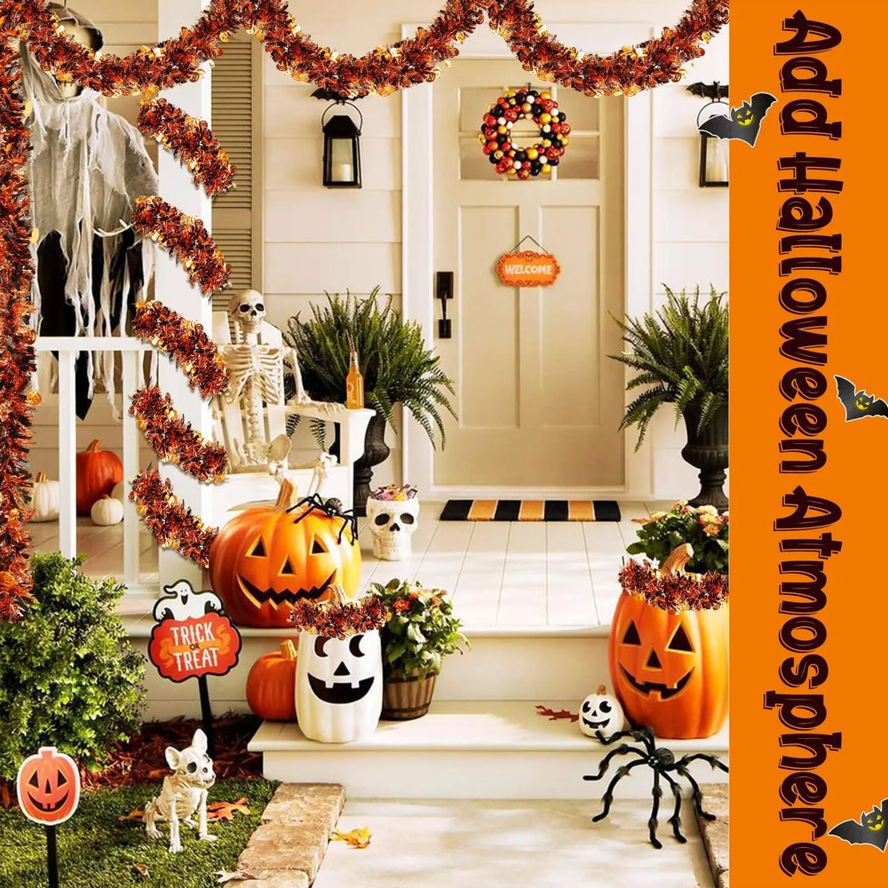 3 Pcs Halloween Decorations, Orange Metallic Tinsel Twist, 19.7 Feet-Cannot Be Listed On Amazon Platform - EX-STOCK Canada