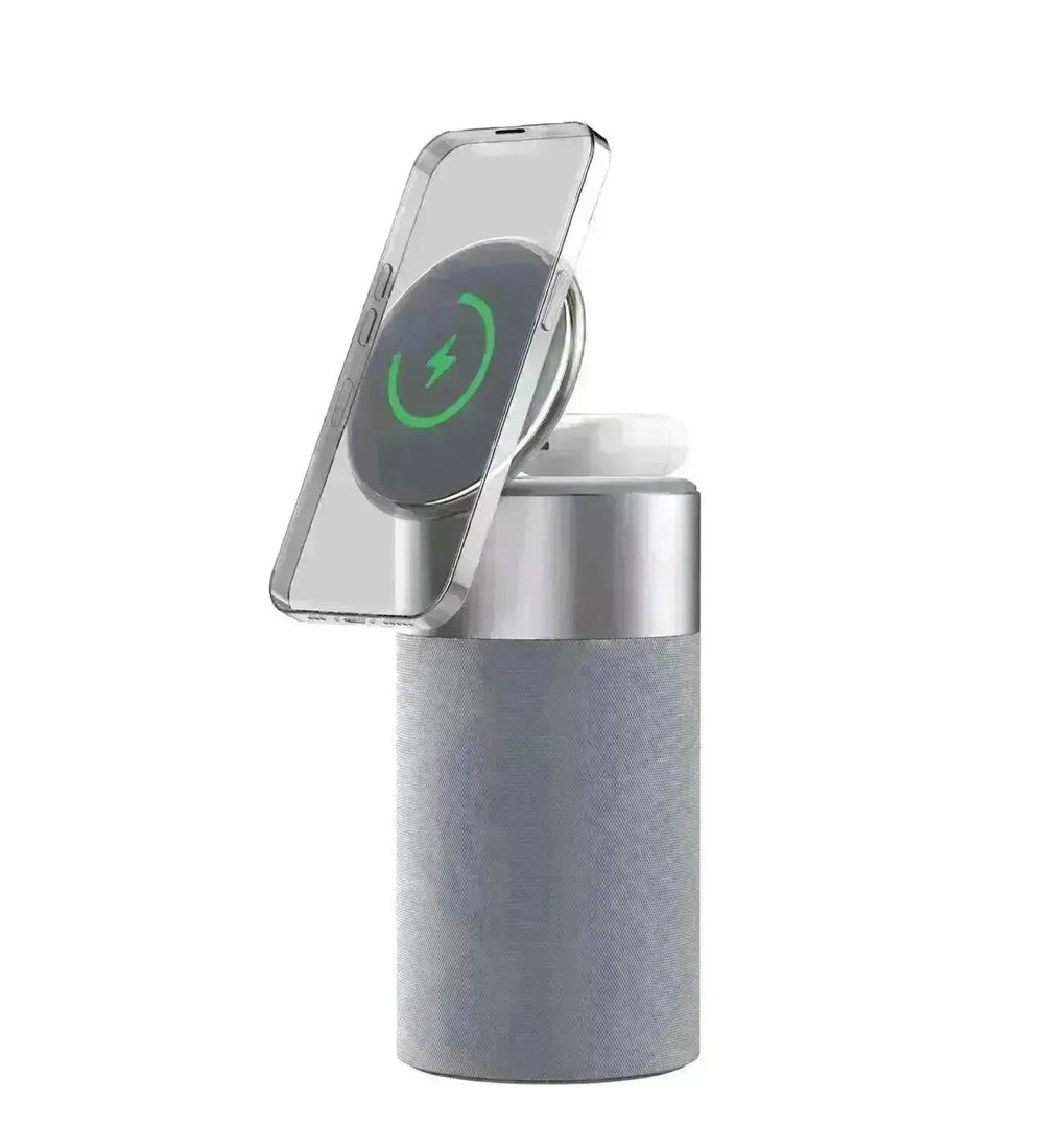 3 In 1 Multi-Function IPhone And AirPods Wireless Charger Portable Bluetooth Speaker With Touch Lamp For Home And Office - EX-STOCK CANADA