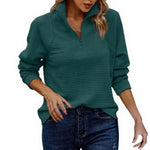 Amazon Best-selling Zip-neck Solid Color Hoodie For Women In Europe And America EX-STOCK Canada 