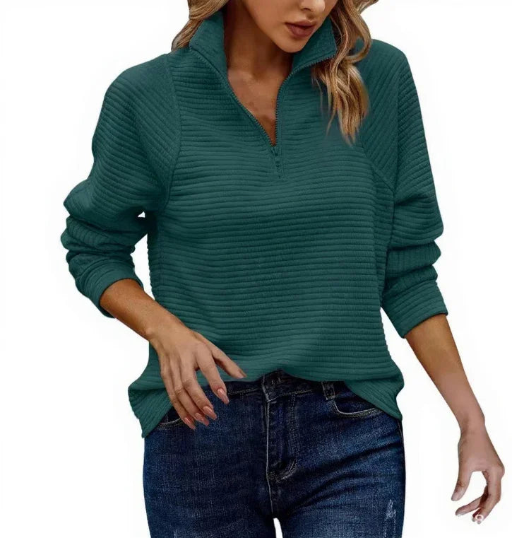 Amazon Best-selling Zip-neck Solid Color Hoodie For Women In Europe And America EX-STOCK Canada 