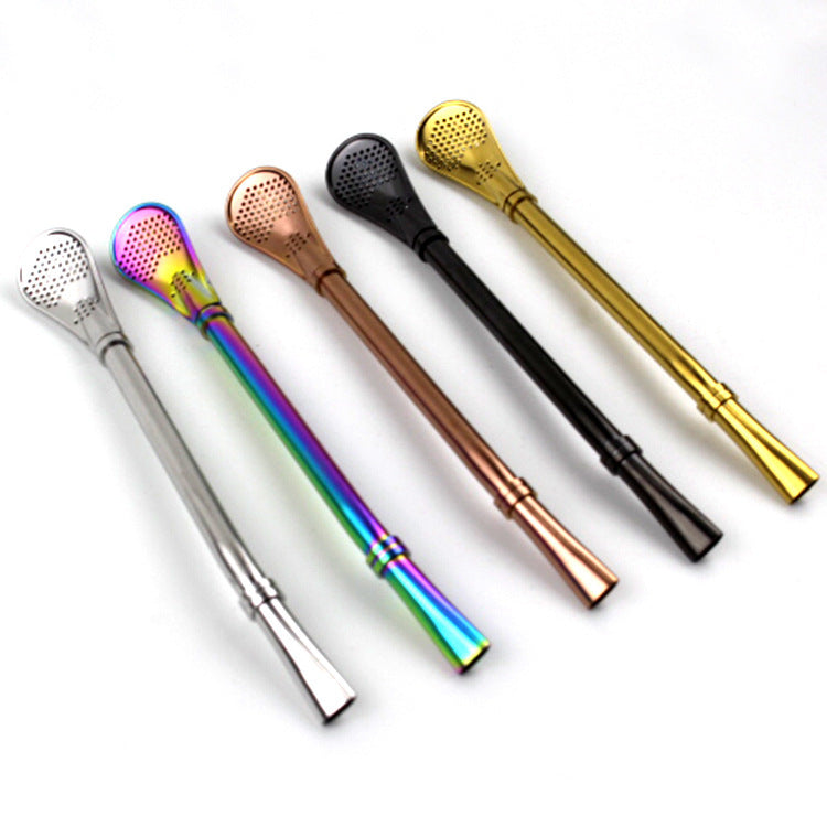 304 Stainless Steel Residue Filter Straws Spoon EX-STOCK Canada 