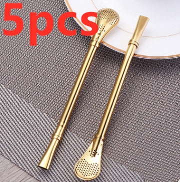 304 Stainless Steel Residue Filter Straws Spoon EX-STOCK Canada 