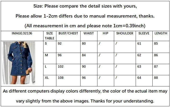Fashion Casual Button Denim Dress Women - EX-STOCK CANADA