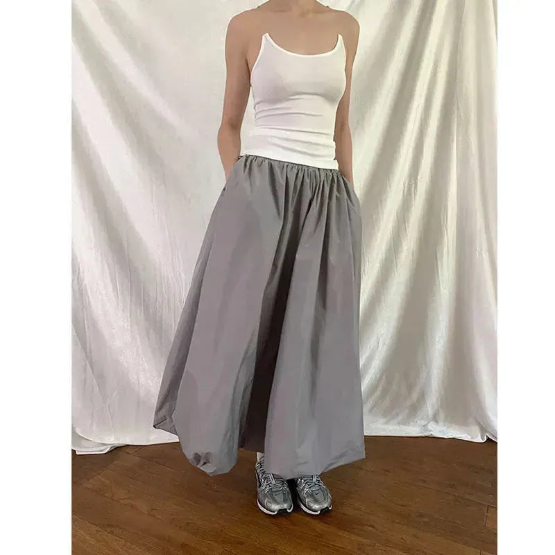 Women's All-match Simple Elegant Gathered Long  Maxi Skirt - EX-STOCK CANADA