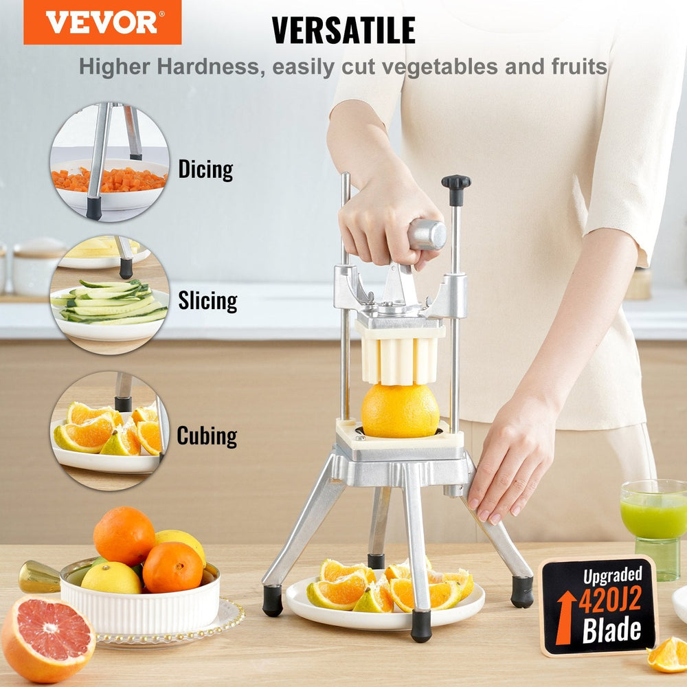 Commercial Vegetable Fruit Chopper, Stainless Steel French Fry Cutter With 4 Blades EX-STOCK