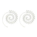 Round Spiral Earrings For Women Gold Color Big Exaggerated Gear Earrings - EX-STOCK CANADA