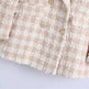 Elegant Luxury Lapel Long Sleeved Double Breasted Check tweed Blazer Women - EX-STOCK CANADA