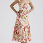 Spring And Summer Comely Pastoral Style Sling Floral A Swing Cake Dress - EX-STOCK CANADA