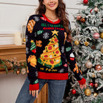 European And American Women's Clothing Casual Loose And Lazy Style Sweater Christmas Tree Contrast Color Jacquard EX-STOCK Canada 