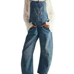 Casual  Loose Denim Overalls Street Jeans Jumper Pant Denim Jumper for Women