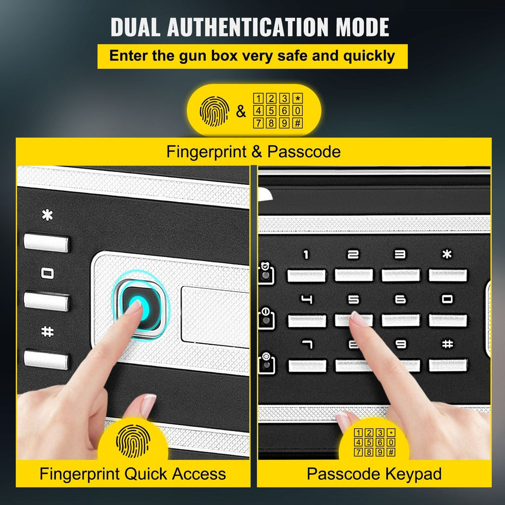 Safe Box, 2.1 CU.FT Fingerprint Safe Box For Money  2 Keys & Digital Keypad, Q235 Steel Safe Box For Storing Cash, Jewelry, Pistols, Documents, Watches In Home & Office & Hotel EX-STOCK