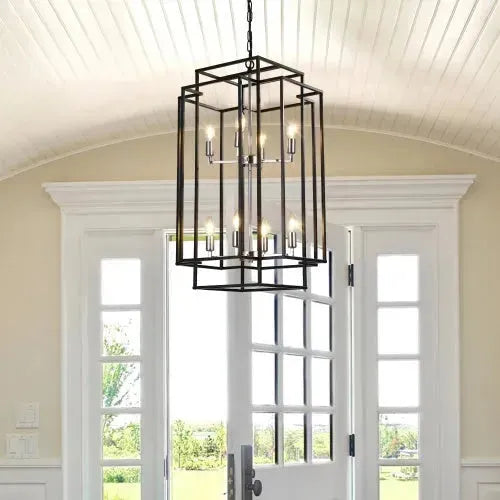 8 Lantern Tiered Chandeliers, Industrial Farmhouse Chandeliers - EX-STOCK CANADA